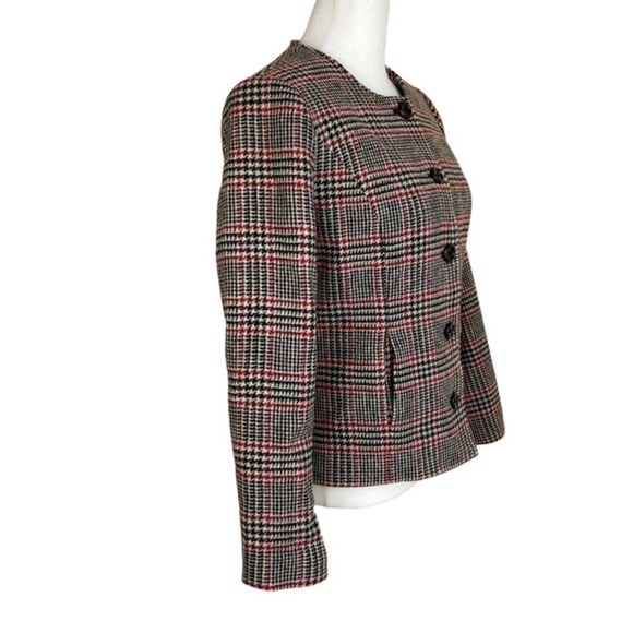 Appleseed’s Vintage Wool Blazer Buttonfront Houndstooth Jacket Classic Tailored - Picture 6 of 16